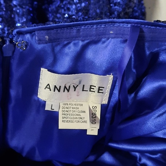 Anny Lee Womens Dress Size Large Blue Strapless Prom - Picture 8 of 9